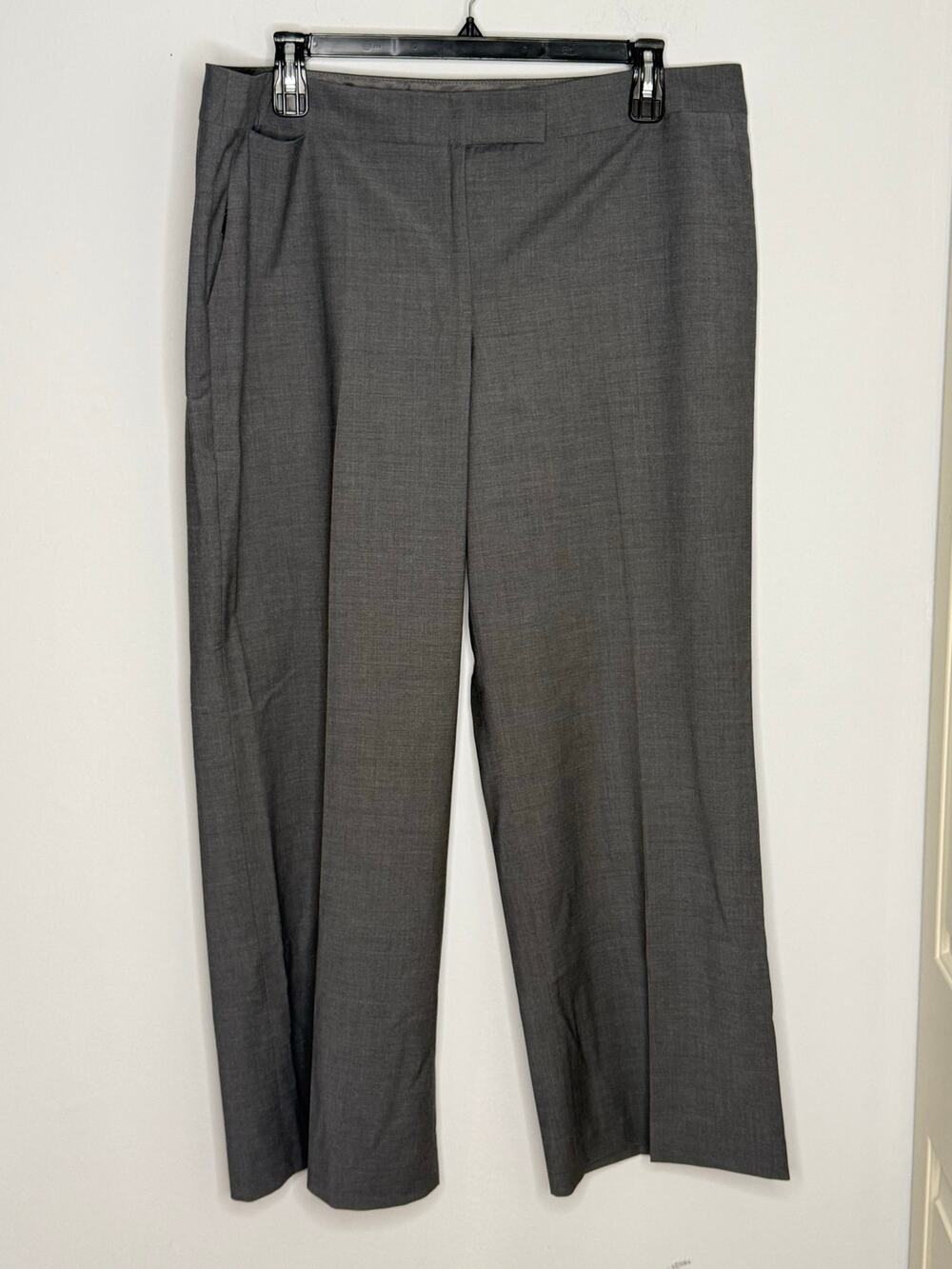 Talbots Signature Gray High-Waist Wide Leg Wool Blend Dress Trousers 20 Capsule